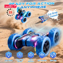 Zalneo Blue 4WD Remote Control Stunt Car with 360° Flip, 6.4 x 2.9 inches