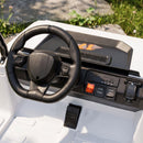 Qaba 24V White Golf Cart for Kids, 2WD 2-Seater with Remote Control, Sunshade, and Storage