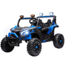 Blue 24V Dual Seat Ride-On Truck for Older Kids with Remote Control