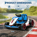 Garvee 24V Electric Drift Go Kart for Kids with Dual 150W Motors and 5-Point Safety Harness - Red+White