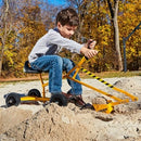 Children's Yellow Ride-On Excavator with 360° Rotating Base