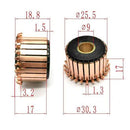 Copper Motor Commutator with 24P Hook Design, Dimensions 25.5 x 9 x 17(18.8) mm