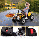Electric Yellow Ride-On Excavator Digger with Remote Control and Digging Bucket for Kids