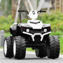 12V Electric Kids ATV Quad Ride-On Car with LED Lights and Music - White