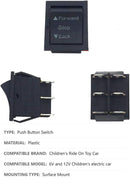Ride-On Toy Car Switch Set, 2 Pieces, Compatible with 6V and 12V, Plug-In with 6 Connectors