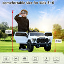 White 12V Remote-Controlled Ride-On Car with 4-Wheel Shock Absorption for Kids Aged 3-6