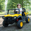 24V Remote-Controlled Dump Truck with Dump Bed, Shovel, Music, and Soft Start