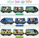 Electric Action Locomotive Toy Train Set Compatible with Wooden Tracks, Magnetic-...