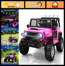 24V 4WD Electric Ride On Car for 2 with Remote Control, Bluetooth, and LED Lights, 3-in-1