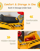 Battery-Powered Kids Ride-On Excavator with Sounds and Storage