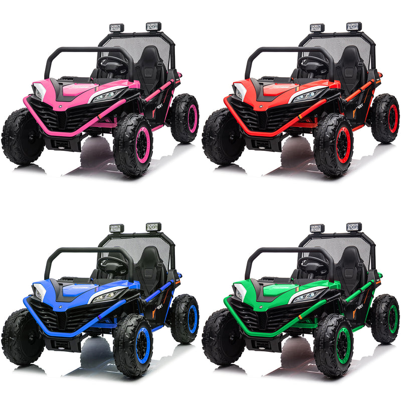 24V Kids 2-Seater Ride-On UTV Car with 400W Motor, Metal Frame, and EVA Wheels