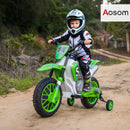 Green 12V Electric Motorcycle for Kids with Treaded Tires and 5mph Speed