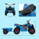 Blue Kids ATV Quad Car with Rear Trailer