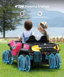 ELEMARA 24V Two-Seater Ride-On Car for Kids with Sun Shade and Dump Bed