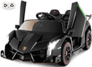 Lamborghini Veneno 12V 4WD Black Two-Seater Ride-On Car for Kids