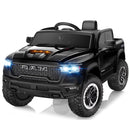 12V Kids Electric Ride-On Truck with Remote Control, Bluetooth, and LED Wheels - Black