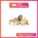 THINKBAY 6-Piece Lion Family Figurine Set, African Wildlife Play Figures