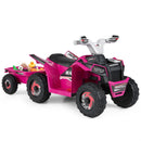 6V Electric ATV Ride-On with Detachable Trailer for Kids 3 Years and Up