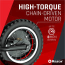 100W Chain Driven Electric Dirt Bike MX125 Razor Blue Rocket