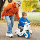 Costzon 12V Blue and White Ride-On Pony with Training Wheels