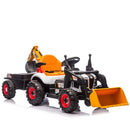 24V Electric Ride-On Tractor Toy for Kids with 4-in-1 Construction Tools