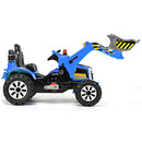 12V Electric Blue Excavator Ride-On Toy for Kids