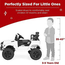 12V Electric Ride-On Car for Kids with Remote, Bluetooth Connectivity, and Lockable Doors