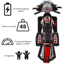 Kids Electric Black Motorcycle Tricycle Ride-On