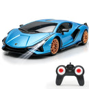 QUN XING 1:24 Blue Lamborghini Remote Control Car with 2.4G Technology