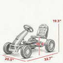 White Pedal Go Kart for Kids with Steering Wheel, Suitable for Ages 3 and Up