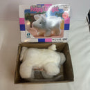 VTG 1986 Pudgey the  Piglet Battery Operated Plush Walking Pig Toy  New Open Box