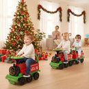 6V Toddler Ride-On Train Set with Track and Dual Seater - Green