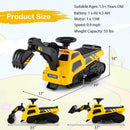Multifunctional Excavator Ride-On Toy with Horn and Storytelling for Toddlers Aged 1.5 Years and Up