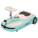 Qaba Light Blue Electric Wiggle Car with Adjustable Steering Wheel and Pull Handle