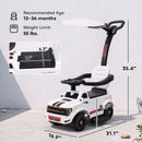 Qaba 3-in-1 FORD Shelby Push and Slide Car in White