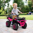 12V Pink Kids ATV with Spring Suspension and Storage Compartment