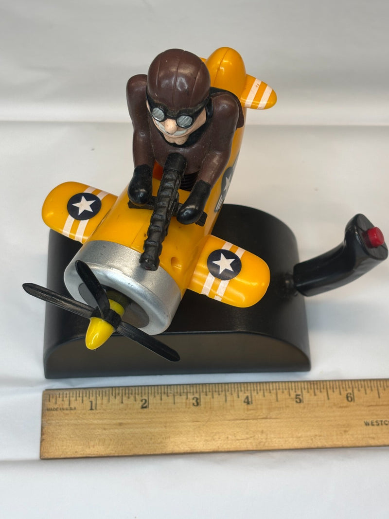 Animatronic Yellow Fighter Pilot Plane Blaster Toy with Motion Features