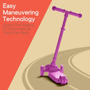 Pink Mini 3-Wheel Scooter for Children – Lean-to-Steer Design with LED Light-Up Wheels, Adjustable