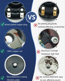 NEOGET 12V Dual Tone Electric Car Horn - Super Loud Waterproof Black