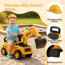 Children's Excavator Ride-On Toy with Adjustable Shovel and Engine Sounds