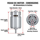 Powerful 35000RPM 24V RS555 Motors - Ideal for Enhancing Kid Ride-On Cars