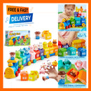 Montessori Farm Train Playset with 9 Farm Animals for Toddlers Aged 1-3