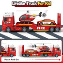 Racing Car and Helicopter Fire Truck Playset for Toddlers