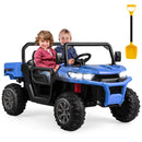 Blue 24V Electric Dump Truck for Kids - 2-Seater with Remote Control