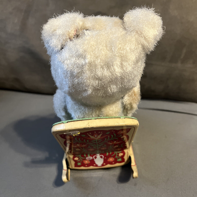 Battery-Operated 1950s Style Rocking Tin Bunny Telephone Toy