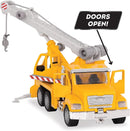 7-Inch Crane Truck Playset Featuring Lights, Sounds, and Articulated Components