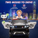 Black 12V Remote-Controlled Police Car for Children