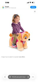 Nick Jr Paw Patrol "Skye" Plush 6V Ride-On Toy for Toddlers 18 Months and Up