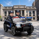 12V Licensed Black Dodge Police Car for Kids Ages 3-6 with Two Seats