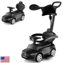 OLAKIDS 3-in-1 Mercedes Benz Push Car for Toddlers in Dark Color
